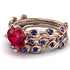 Leaves All Around Red Ruby Wedding Bridal Set - Sydney 2ct No. 71