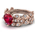 Leaves All Around Red Ruby Wedding Bridal Set - Sydney 2ct No. 11