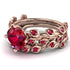 Leaves All Around Red Ruby Wedding Bridal Set - Sydney 2ct No. 56
