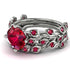 Leaves All Around Red Ruby Wedding Bridal Set - Sydney 2ct No. 57