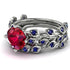 Leaves All Around Red Ruby Wedding Bridal Set - Sydney 2ct No. 72