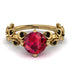 Leaves All Around Yellow Gold Ruby Ring - Sydney 2ct No. 40