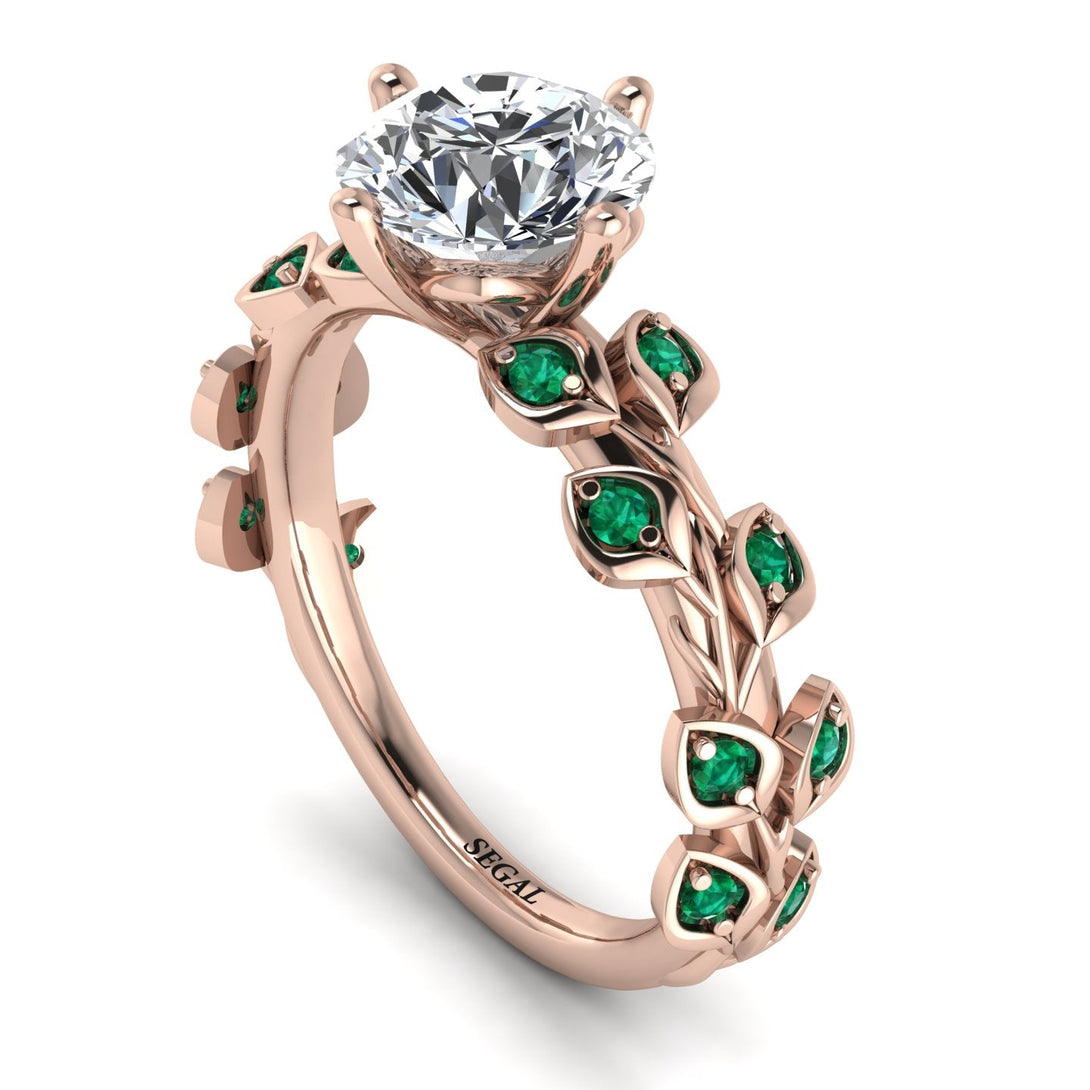 Leaves All Around Rose Gold Diamond Ring - Sydney 2ct No. 17