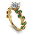 Leaves All Around Yellow Gold Diamond Ring - Sydney 2ct No. 16