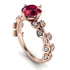 Leaves All Around Rose Gold Ruby Ring - Sydney 2ct No. 11
