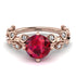Leaves All Around Rose Gold Ruby Ring - Sydney 2ct No. 11