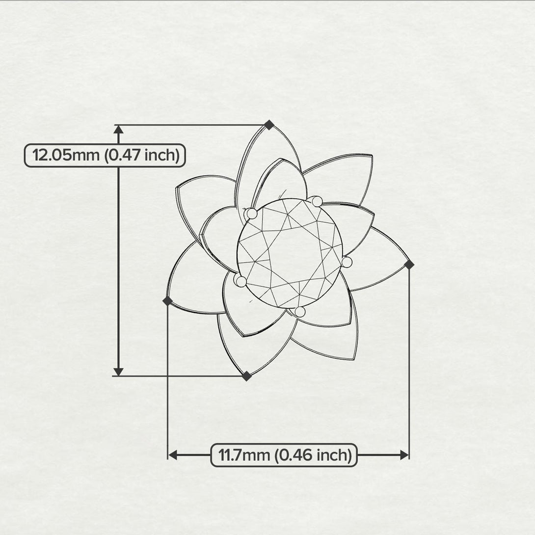 Lotus Flower Black Diamond Earrings - Lotus no. 5