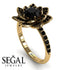 Lotus Black Diamond Engagement Ring - Princess Lotus no. 4