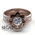 Lotus Bridal Set Flower Diamond ring - Lotus no. 2