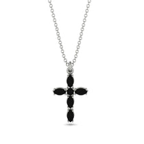 Luxurious Black Diamond Cross Necklace - Silas No. 9 image 1