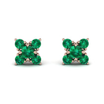 Geometrical 5 Emeralds Stud Earrings - Noa No. 20 image 1