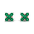 Geometrical 5 Emeralds Stud Earrings - Noa No. 20 image 1