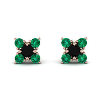 Geometrical 5 Black Diamonds Stud Earrings - Noa No. 23 image 1