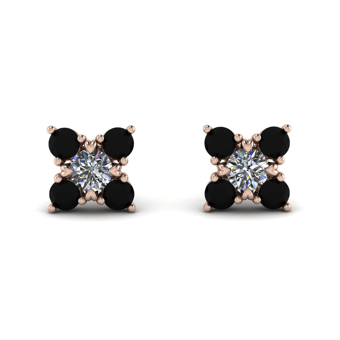 Geometrical 5 Diamonds Stud Earrings - Noa No. 32