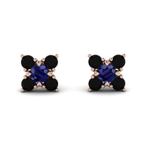 Geometrical 5 Sapphires Stud Earrings - Noa No. 44 image 1