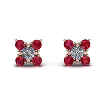 Geometrical 5 Diamonds Stud Earrings - Noa No. 47 image 1