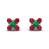 Geometrical 5 Emeralds Stud Earrings - Noa No. 51