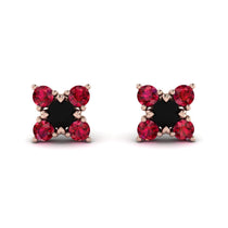 Geometrical 5 Black Diamonds Stud Earrings - Noa No. 53 image 1