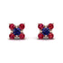 Geometrical 5 Sapphires Stud Earrings - Noa No. 59 image 1