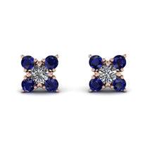 Geometrical 5 Diamonds Stud Earrings - Noa No. 62 image 1