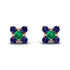 Geometrical 5 Emeralds Stud Earrings - Noa No. 65