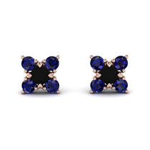 Geometrical 5 Black Diamonds Stud Earrings - Noa No. 68 image 1