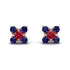Geometrical 5 Rubys Stud Earrings - Noa No. 71 image 1