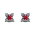 Geometrical 5 Rubys Stud Earrings - Noa No. 12