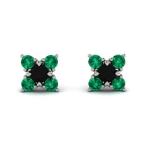 Geometrical 5 Black Diamonds Stud Earrings - Noa No. 24 image 1