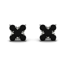Geometrical 5 Black Diamonds Stud Earrings - Noa No. 39 image 1