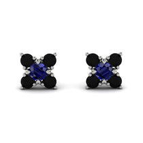 Geometrical 5 Sapphires Stud Earrings - Noa No. 45 image 1