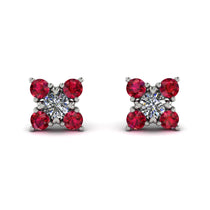 Geometrical 5 Diamonds Stud Earrings - Noa No. 48 image 1