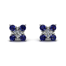 Geometrical 5 Diamonds Stud Earrings - Noa No. 63 image 1