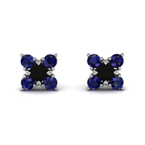 Geometrical 5 Black Diamonds Stud Earrings - Noa No. 69 image 1