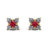 Geometrical 5 Rubys Stud Earrings - Noa No. 10 image 1