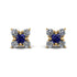 Geometrical 5 Sapphires Stud Earrings - Noa No. 13 image 1