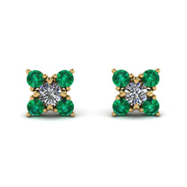 Geometrical 5 Diamonds Stud Earrings - Noa No. 16 image 1