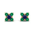 Geometrical 5 Sapphires Stud Earrings - Noa No. 28 image 1
