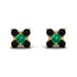 Geometrical 5 Emeralds Stud Earrings - Noa No. 34 image 1