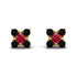 Geometrical 5 Rubys Stud Earrings - Noa No. 40 image 1