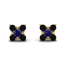 Geometrical 5 Sapphires Stud Earrings - Noa No. 43 image 1