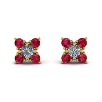 Geometrical 5 Diamonds Stud Earrings - Noa No. 46 image 1