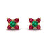 Geometrical 5 Emeralds Stud Earrings - Noa No. 50 image 1