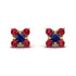 Geometrical 5 Sapphires Stud Earrings - Noa No. 58