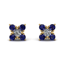 Geometrical 5 Diamonds Stud Earrings - Noa No. 61 image 1