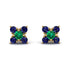 Geometrical 5 Emeralds Stud Earrings - Noa No. 64 image 1