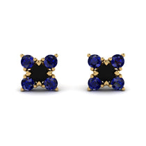 Geometrical 5 Black Diamonds Stud Earrings - Noa No. 67 image 1