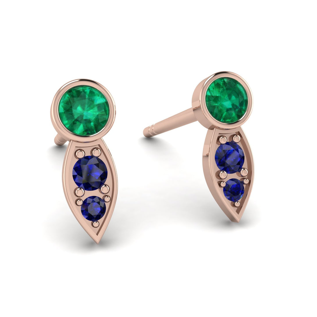 Bezel Emerald Earrings In Pear Shaped - Aniya No. 65