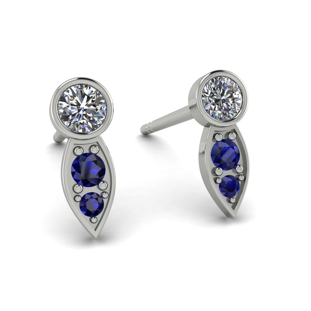 Bezel Diamond Earrings In Pear Shaped - Aniya No. 63