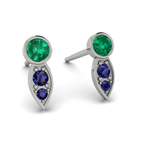 Bezel Emerald Earrings In Pear Shaped - Aniya No. 66 image 1